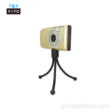 Tripé de mini mesa flexível com clipe para telefone celular